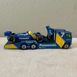 Matchbox Kenworth Cabover Panasonic Racing Transporter With # 7 Race Car Loose